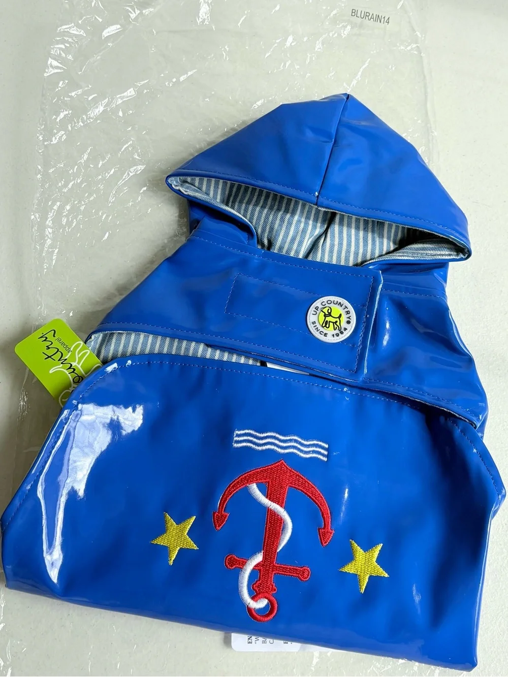 New Up Country Mark & Graham dog rain slicker coat blue raincoat small breed NWT